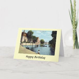 Tarjeta de cumpleaños - río Ouse en Ely, Cambridge