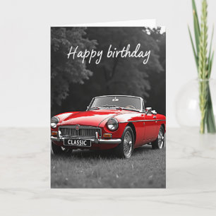 Tarjeta de cumpleaños Roadster Escarlata