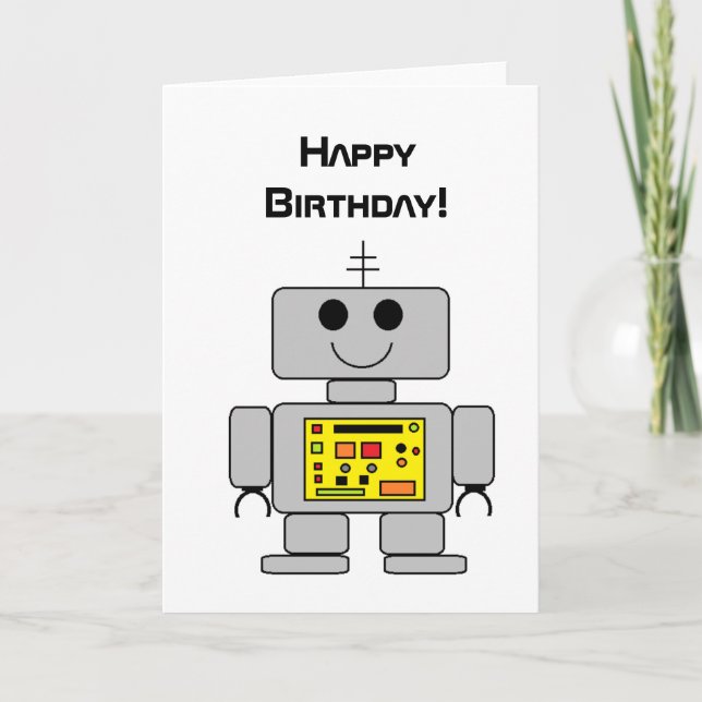 Tarjeta de cumpleaños "Robot" (Anverso)