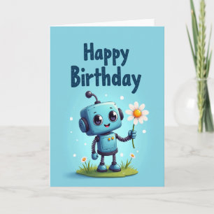 Tarjeta de Cumpleaños Robot Dulce