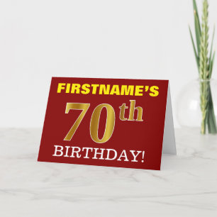 Tarjeta de cumpleaños roja, de imitación del "70.o
