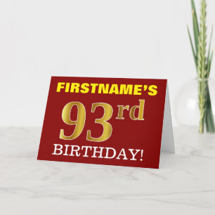 Tarjeta de cumpleaños roja, de imitación del "93.o