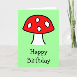 Tarjeta de cumpleaños roja de la seta