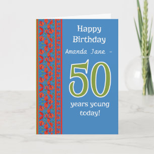 Tarjeta de cumpleaños roja delantera de encargo de
