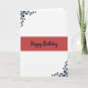 Tarjeta de cumpleaños roja elegante