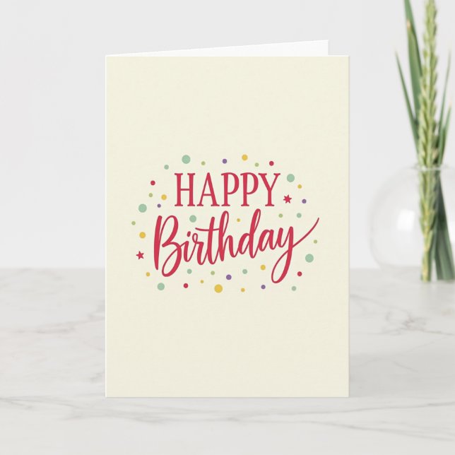 Tarjeta de cumpleaños roja intensa (Anverso)