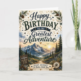 Tarjeta de cumpleaños romántica de montaña para ma