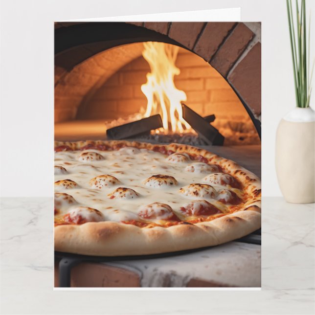 TARJETA DE CUMPLEAÑOS ROMÁNTICA DE PIZZA (Anverso)
