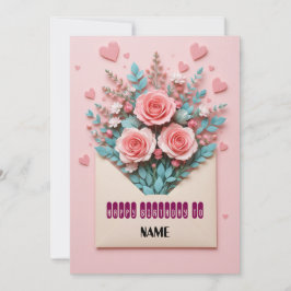 Tarjeta de cumpleaños romántica floral
