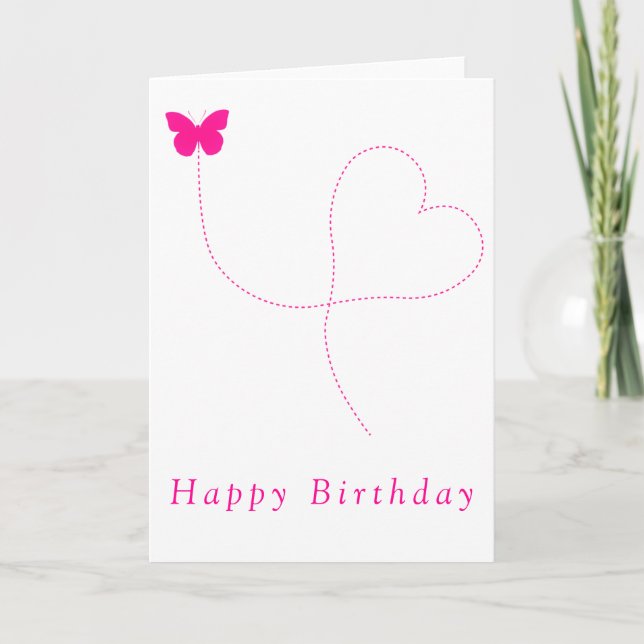 Tarjeta de cumpleaños romántica para mariposa vola (Anverso)