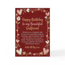 Tarjeta de cumpleaños romántica para mi hermosa no