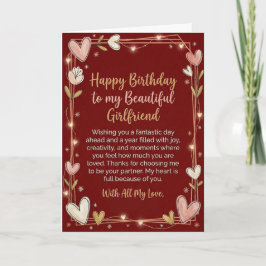 Tarjeta de cumpleaños romántica para mi hermosa no