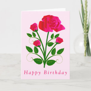 Tarjeta de cumpleaños romántica Rosa