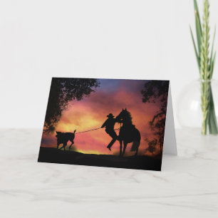 Tarjeta de cumpleaños Roping del vaquero