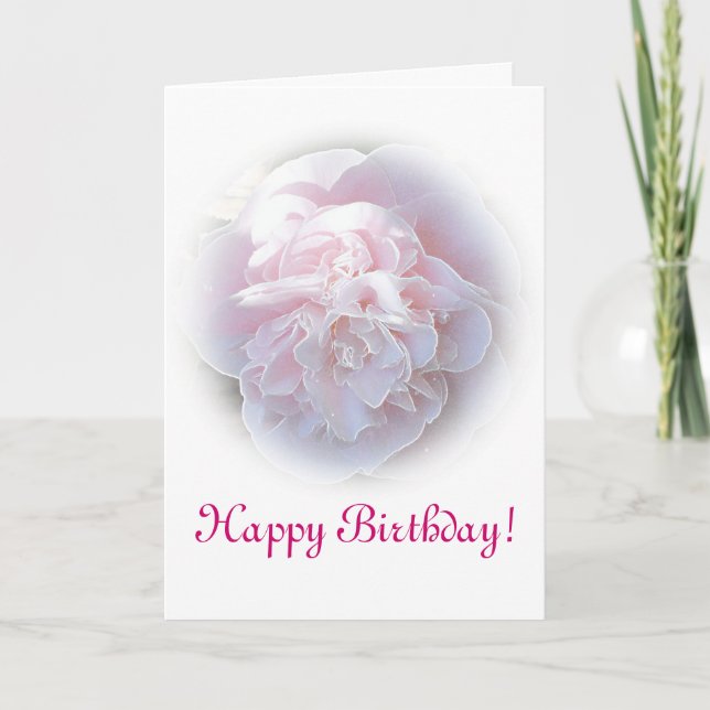 Tarjeta de cumpleaños Rosa Camelia (Anverso)