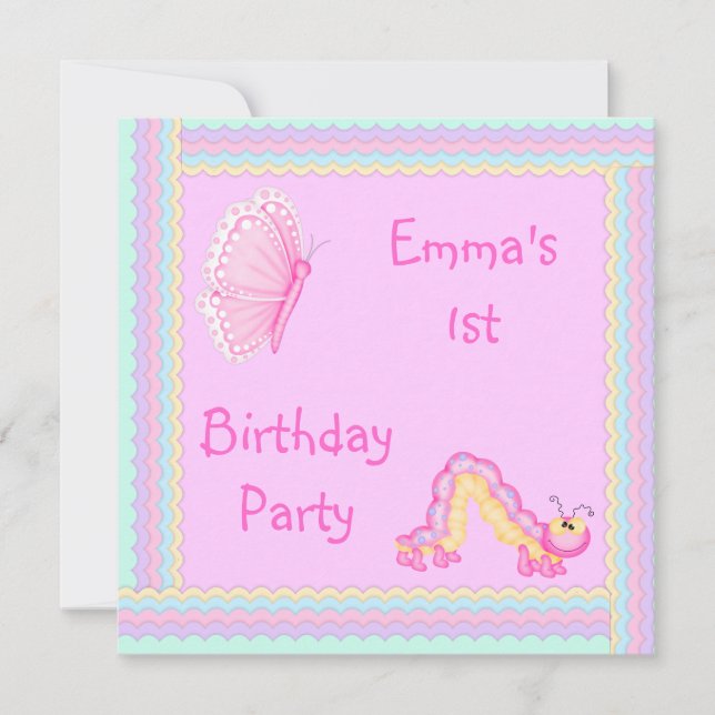 tarjeta de cumpleaños rosa con cinta arco iris (Anverso)