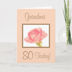 Tarjeta de cumpleaños rosa de la abuela 80 hoy