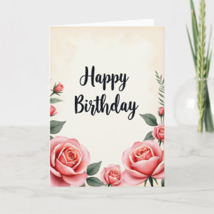 Tarjeta de cumpleaños Rosa de Lunares