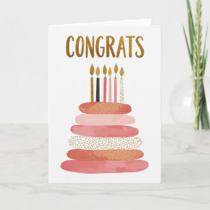 Tarjeta de cumpleaños rosa de oro
