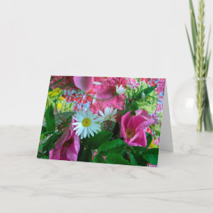 Tarjeta de cumpleaños rosa de perfil completo