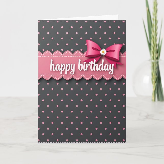 Tarjeta de cumpleaños rosa dulce (Anverso)