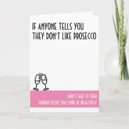 Tarjeta de cumpleaños rosa estándar de Prosecco Lo
