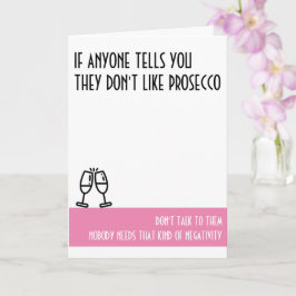 Tarjeta de cumpleaños rosa estándar de Prosecco Lo