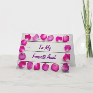Tarjeta de cumpleaños rosa favorita de tía floral