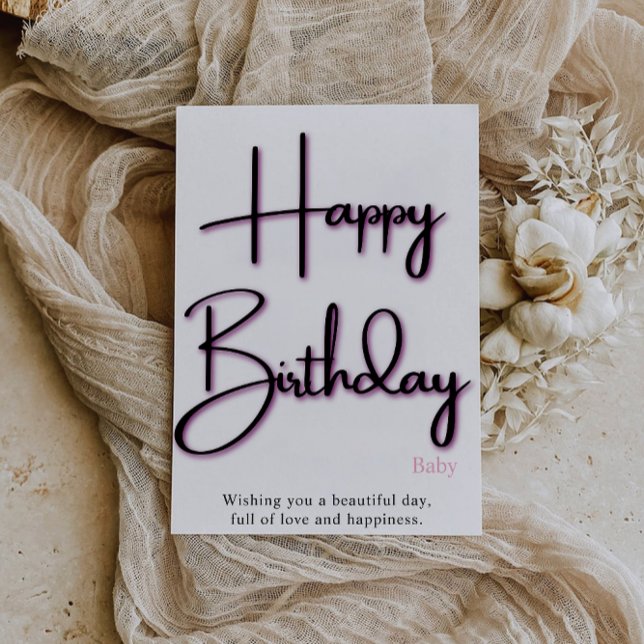 Tarjeta de cumpleaños rosa para ella (Pink Birthday Card for her)