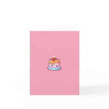 Tarjeta de cumpleaños, rosa, pastel, kawaii, tarje