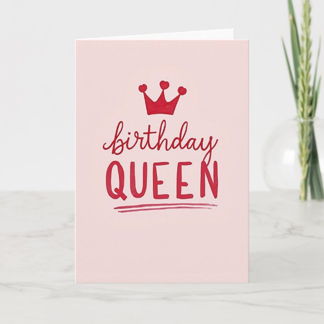Tarjeta de cumpleaños rosa regia (Anverso)