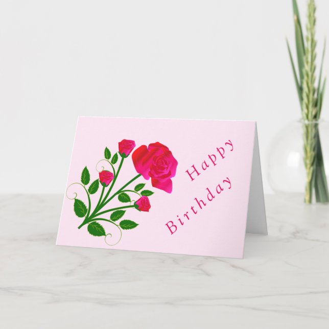 Tarjeta de cumpleaños Rosa Rosa (Anverso)