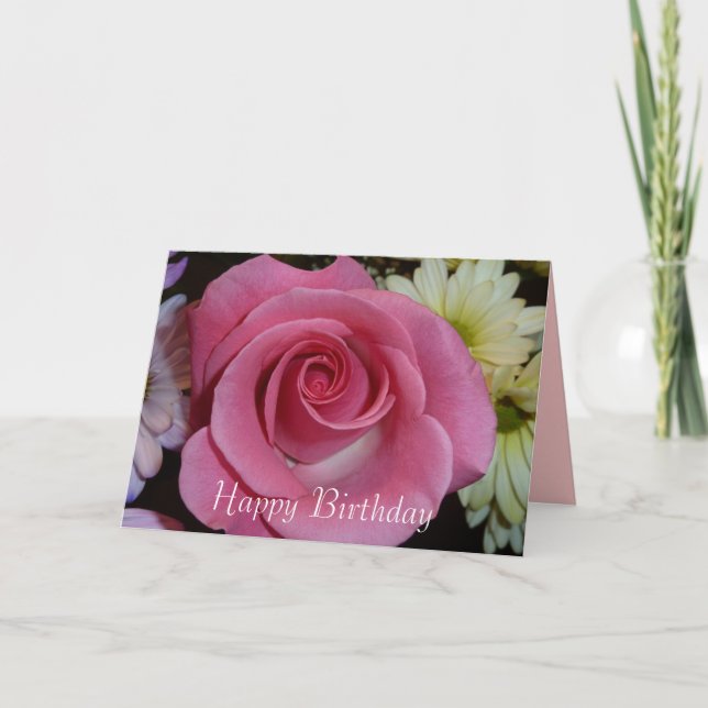 Tarjeta de cumpleaños Rosa Rosa (Anverso)