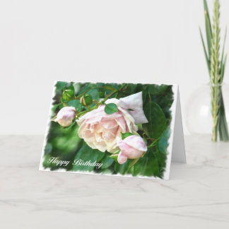 Tarjeta de cumpleaños rosa rosa de bonito (con ver