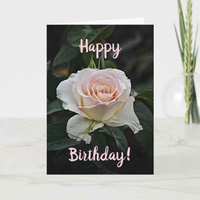Tarjeta de cumpleaños Rosa Rosada (Anverso)