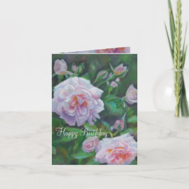 Tarjeta de cumpleaños rosa suave
