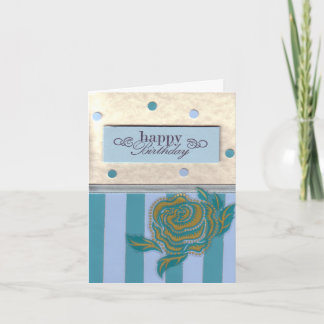 Tarjeta de cumpleaños Rosa verde azulada