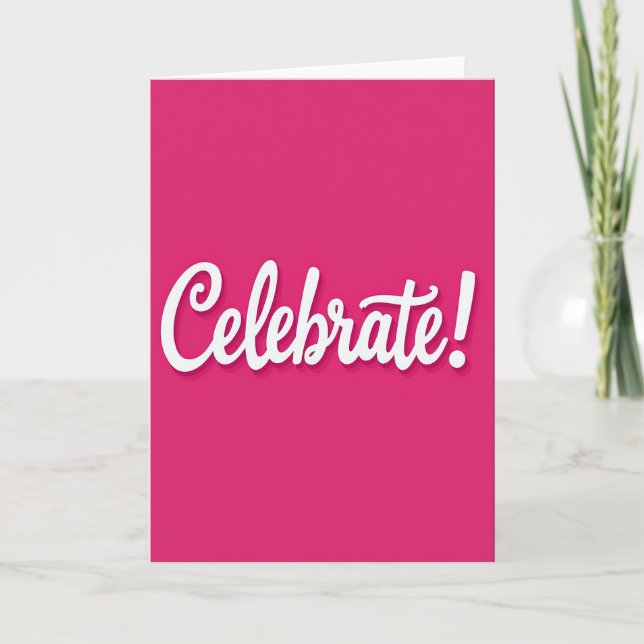 Tarjeta de cumpleaños rosa vibrante (Anverso)