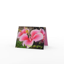 Tarjeta de cumpleaños Rosado Hibiscus