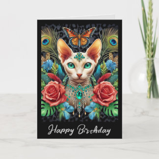 Tarjeta de cumpleaños | Rosas de mariposa gata Sph