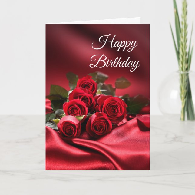 Tarjeta de cumpleaños -rosas rojas (Anverso)