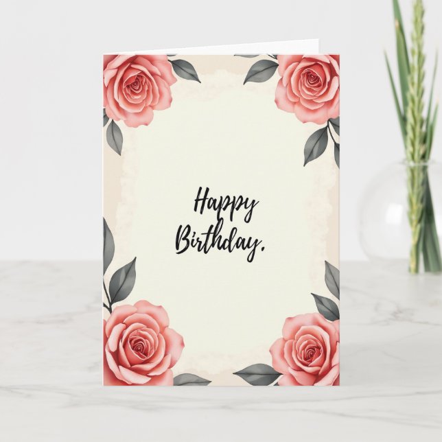 Tarjeta de cumpleaños Rose Joy (Anverso)