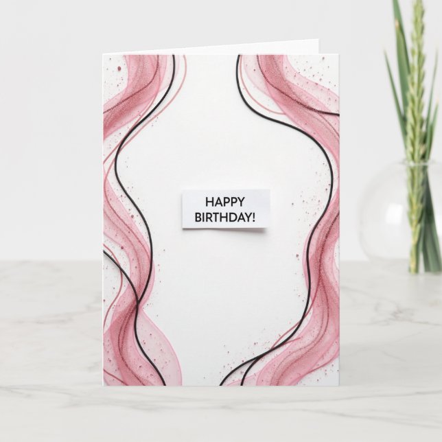 Tarjeta de cumpleaños Rose Shimmer (Anverso)