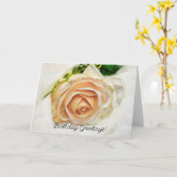 Tarjeta de cumpleaños Rubor Pink Rose Artsy Flower
