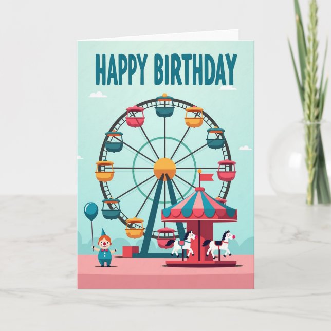 Tarjeta de cumpleaños Rueda de Celebración (Anverso)