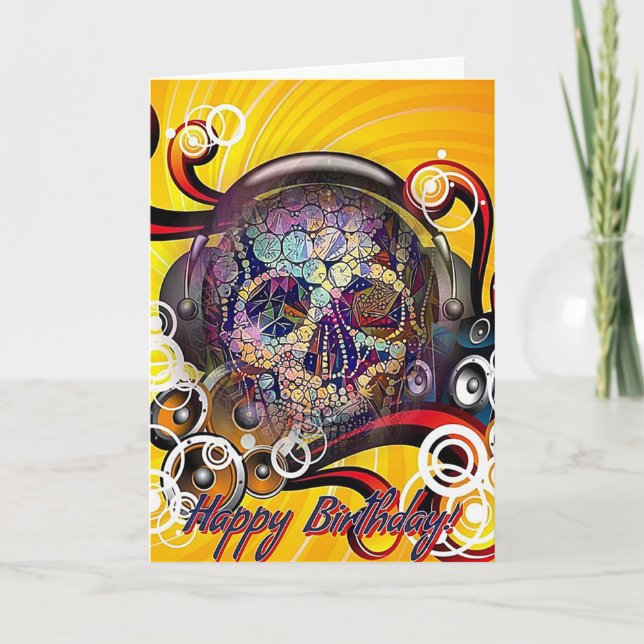 Tarjeta de cumpleaños ruidosa: Cráneo de Calavera (Anverso)
