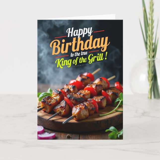 Tarjeta de cumpleaños Rustic Grill (Anverso)
