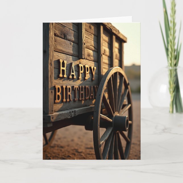 Tarjeta de cumpleaños rústica (Anverso)