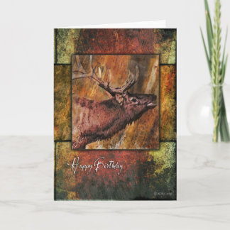 Tarjeta de cumpleaños rústica de la fauna de los