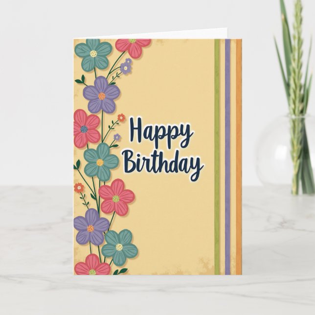 Tarjeta de cumpleaños rústica feliz (Anverso)